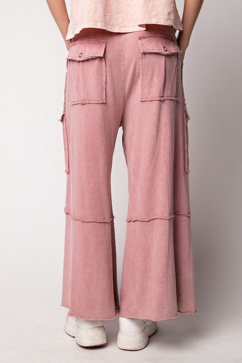 Mineral Washed Wide Leg Cargo Pant