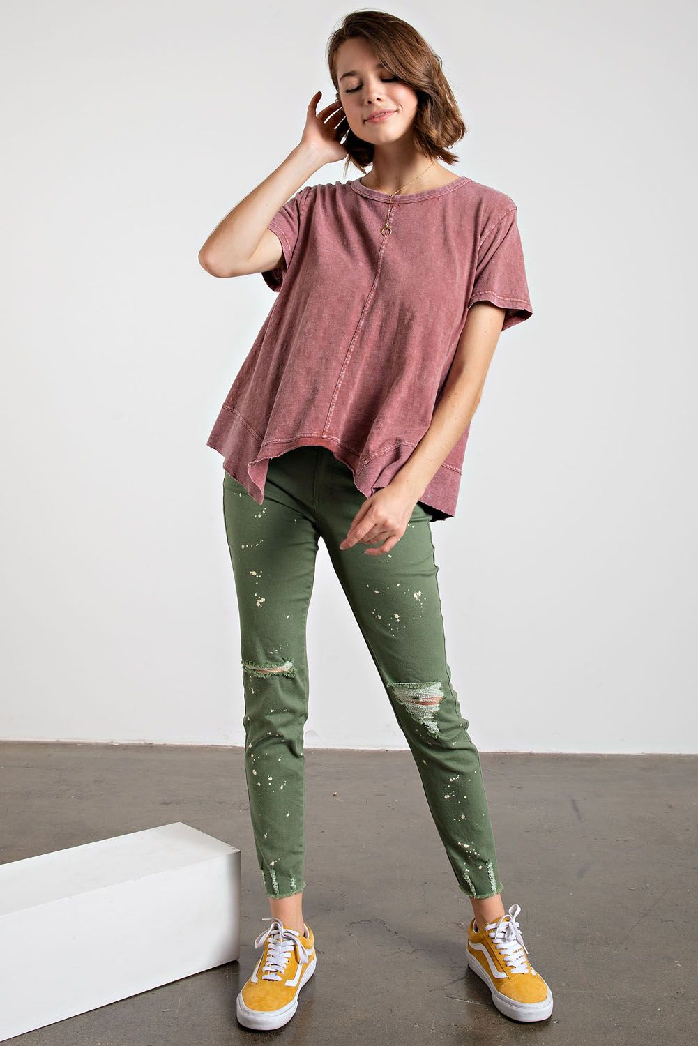 Mineral Washed Cotton Slub Top