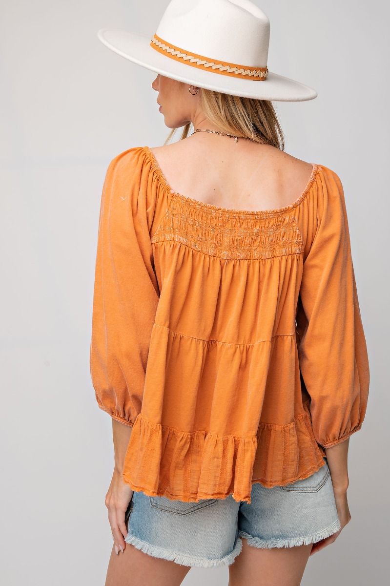 Mineral Washed Tiered Top