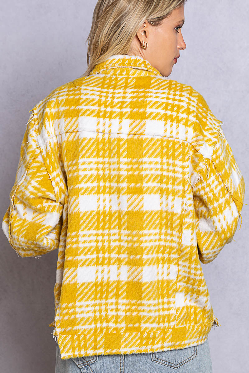 Plaid Raw Edge Jacket