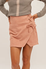 Lace Up Detailed Mini Skirt