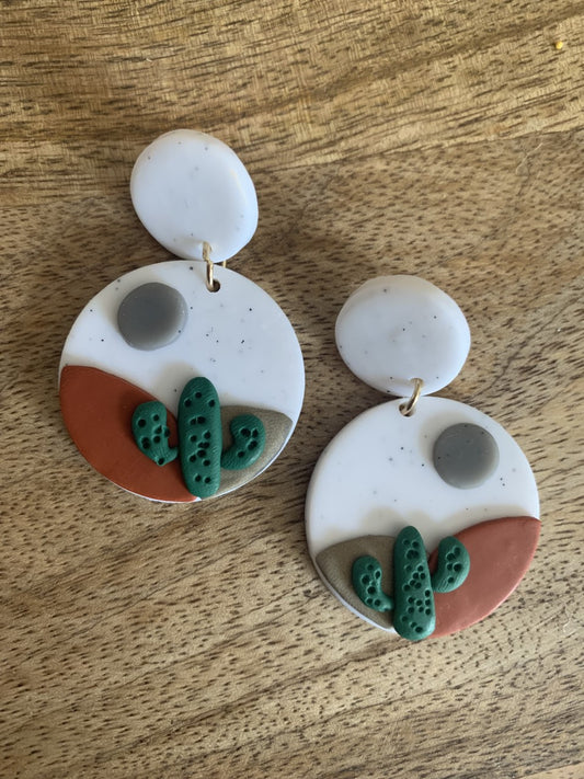 Clay Cactus Earrings