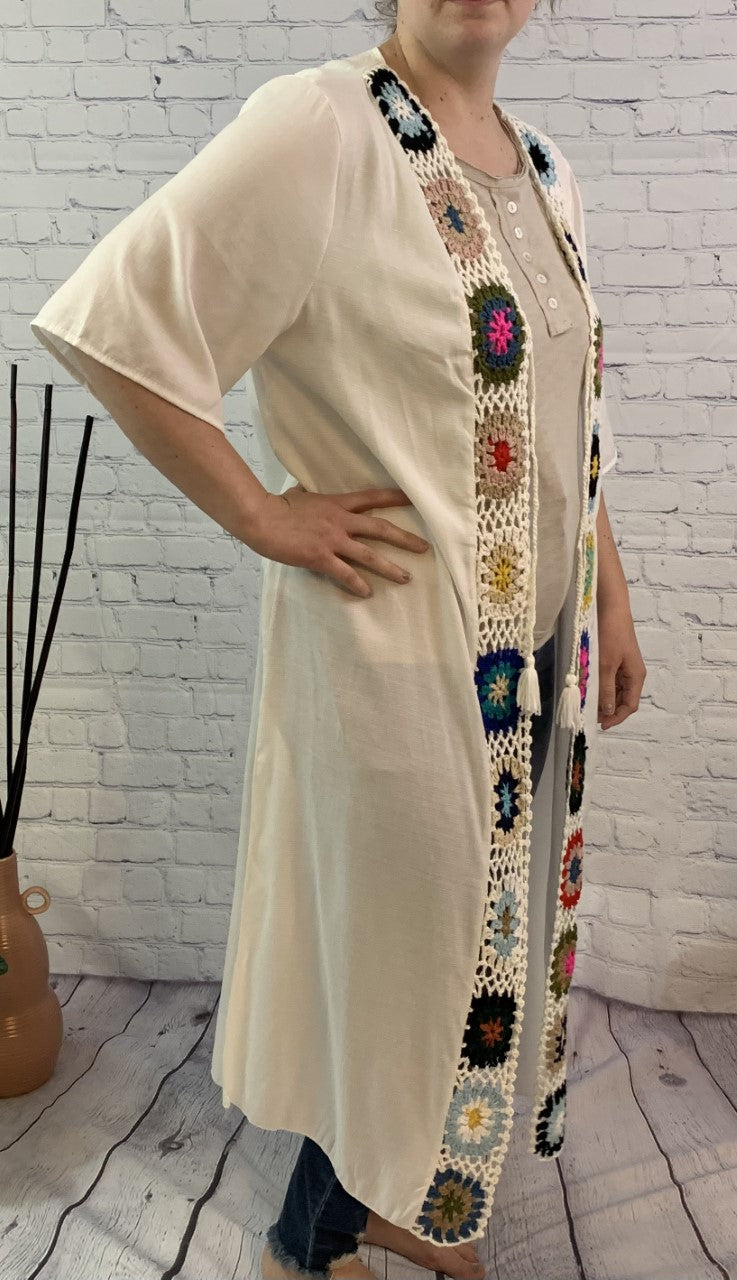 Crochet Rimmed Kimono