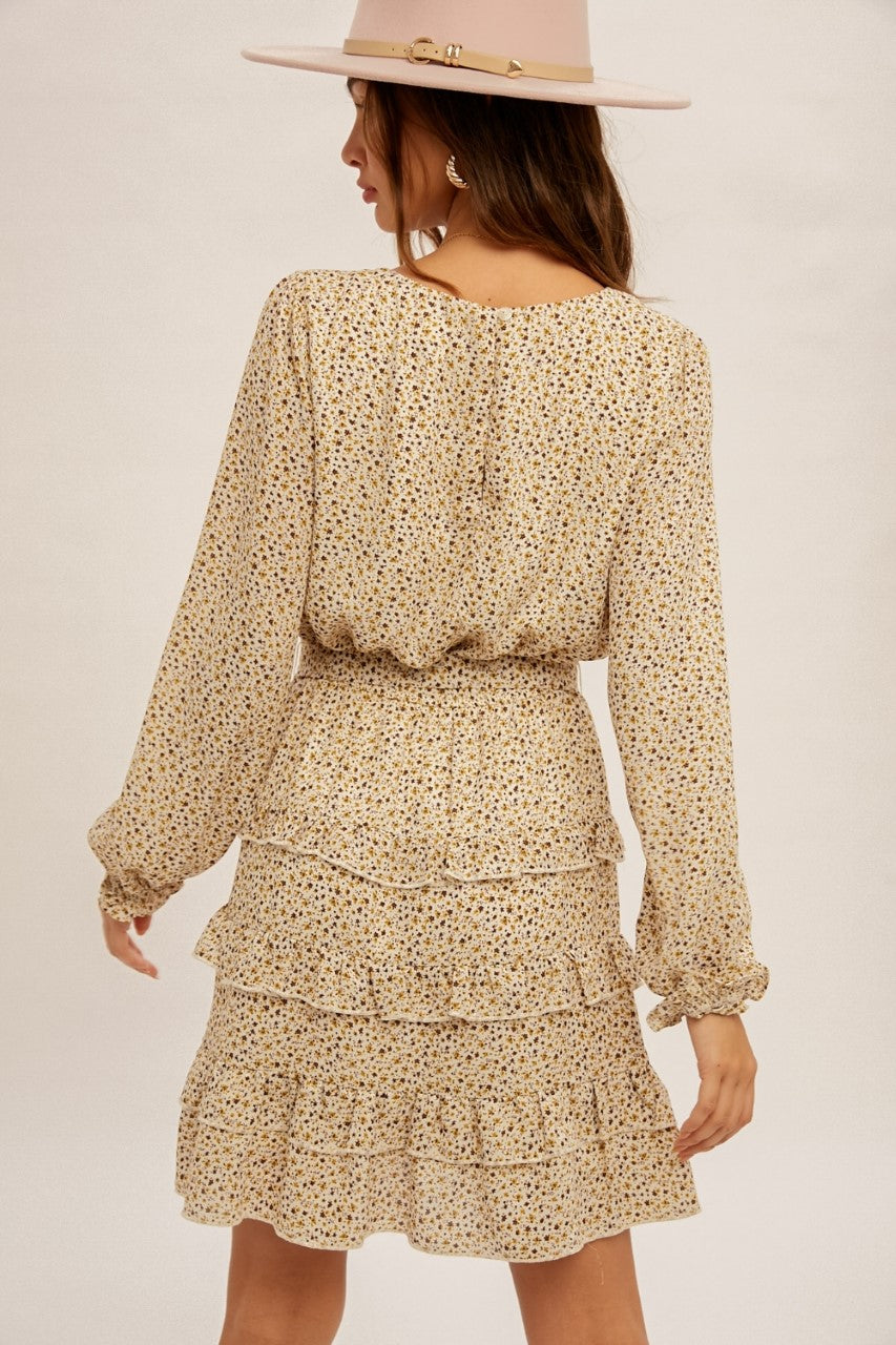 Bubble Print Ruffle Dress