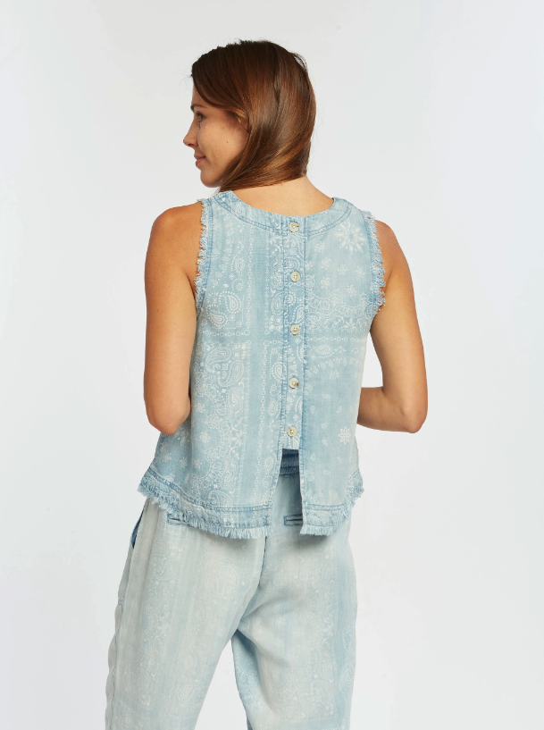 Paisley Denim Top