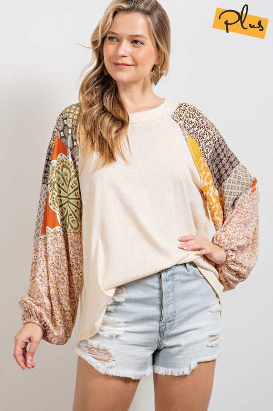 Patterned Long Sleeve Top