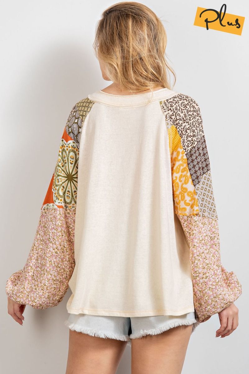 Patterned Long Sleeve Top