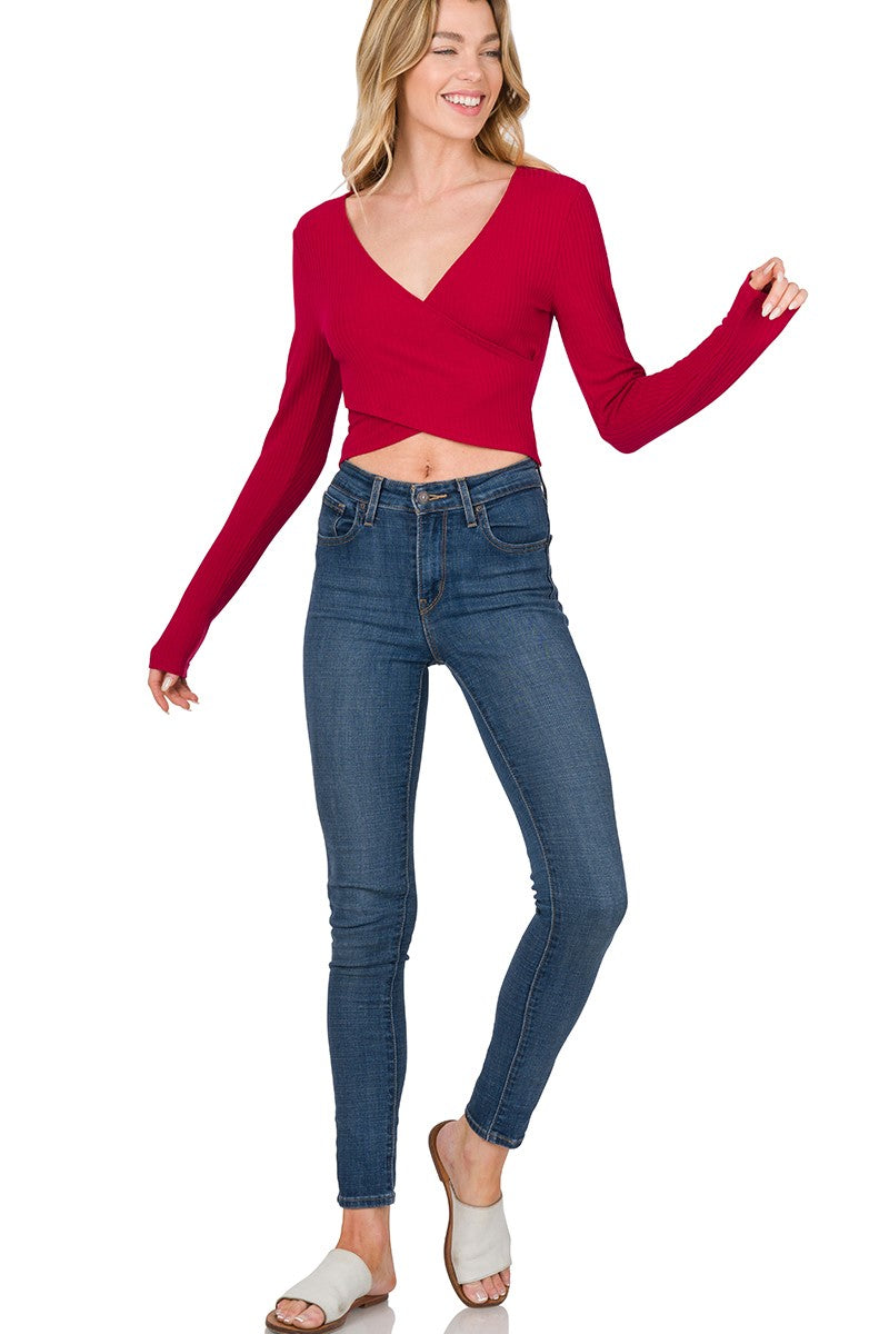 Twist Long Sleeve Crop Top