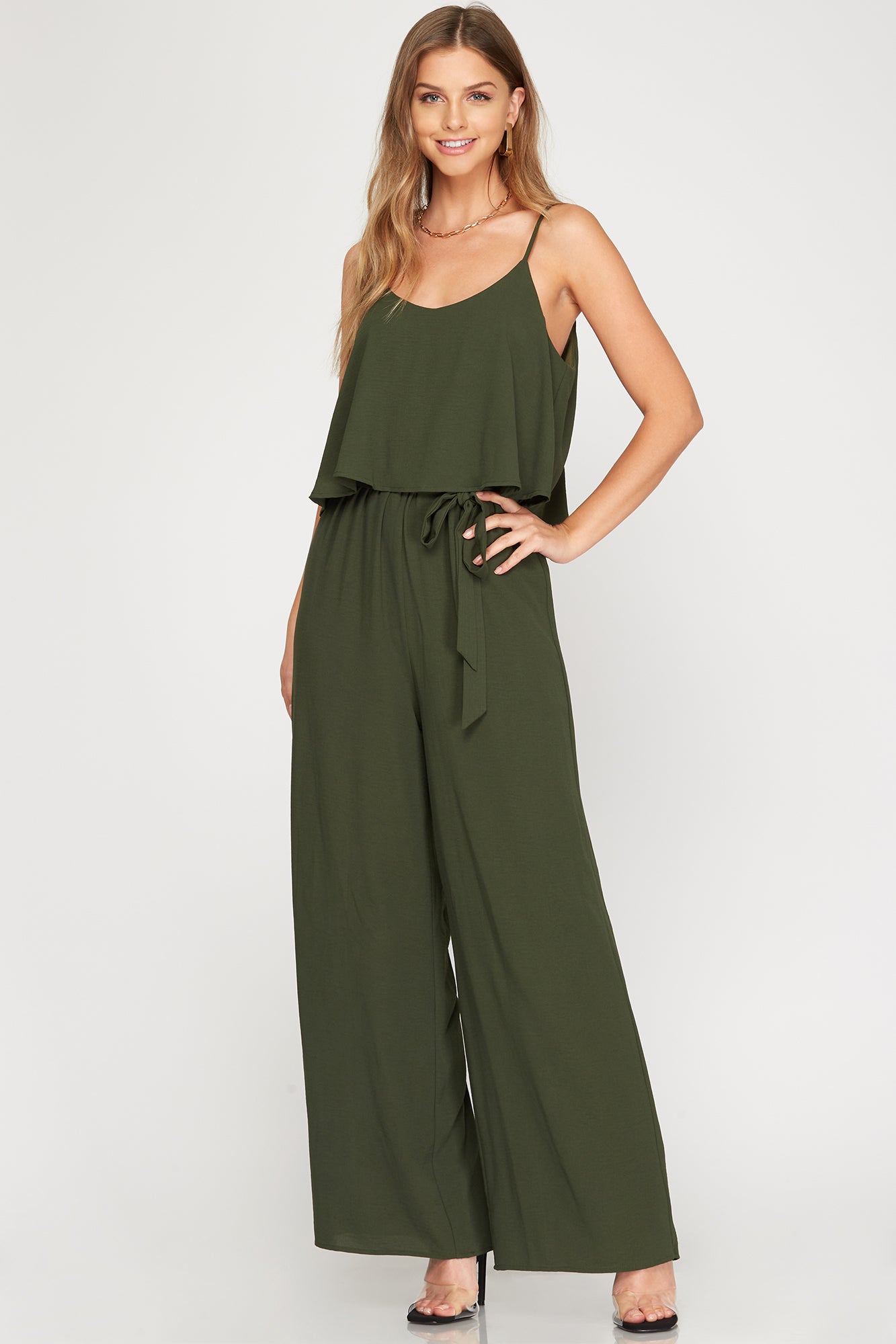 Cami Ruffled Overlay Jumpsuit