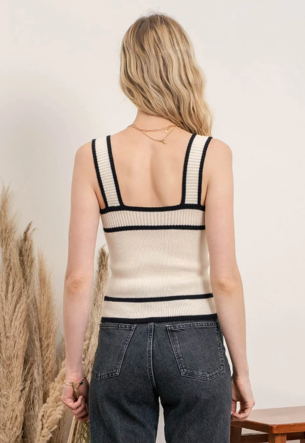 Contrast Edge Knit Tank