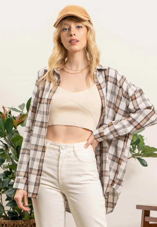 Lightweight Plaid Top