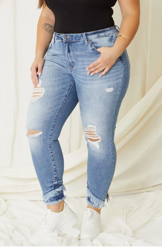 Plus Distressed Denim