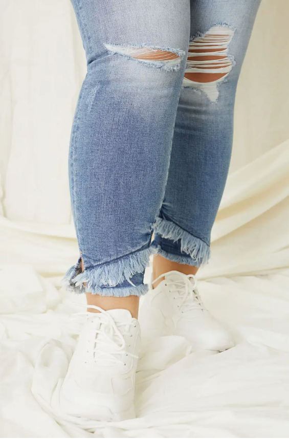 Plus Distressed Denim