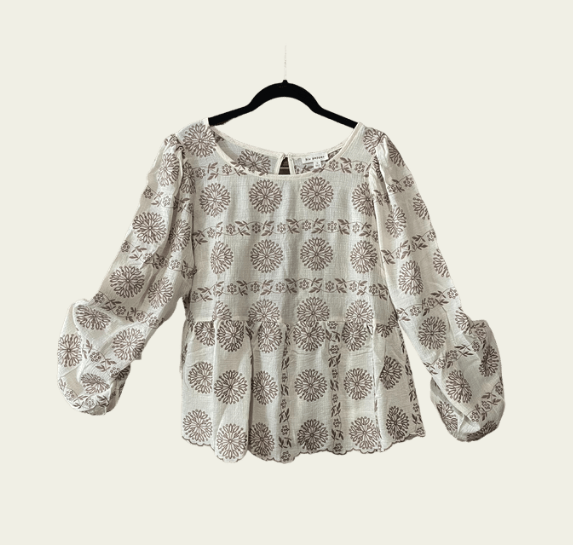 Long Sleeve Embroidered Top