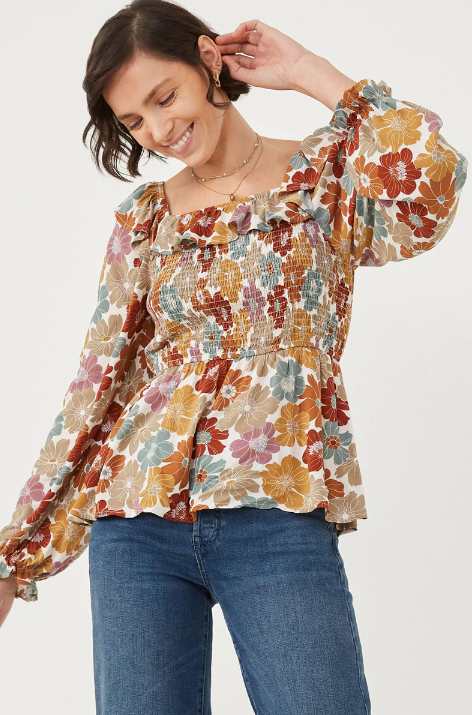 Floral Smocked Top