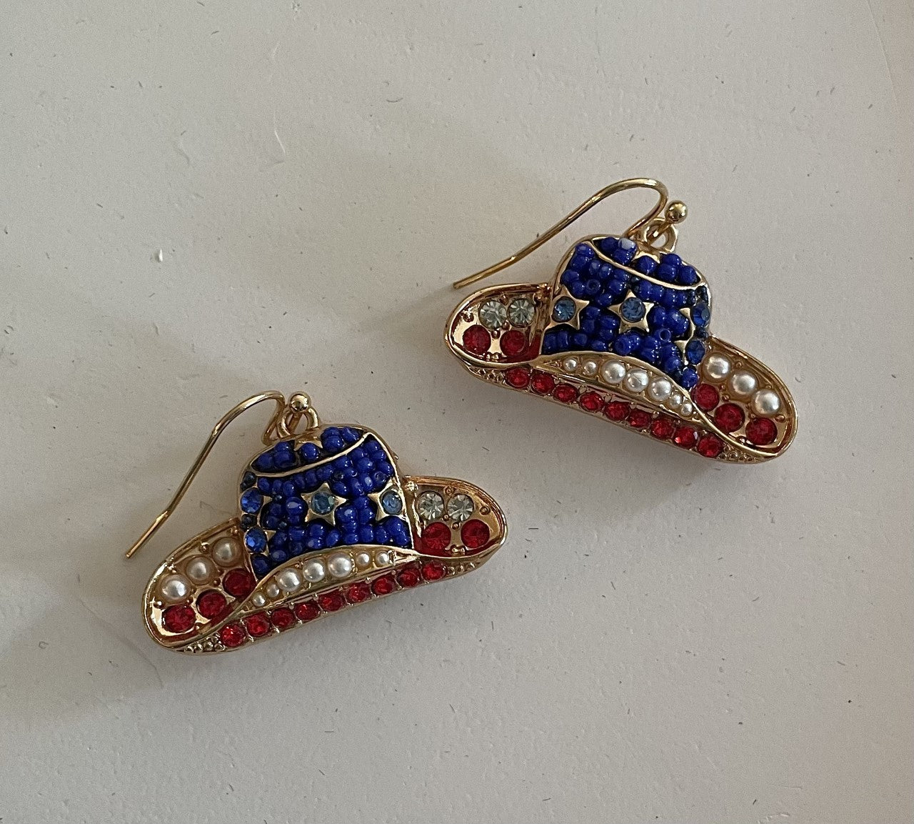 USA Cowboy Hat Earrings