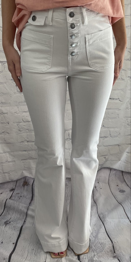 Flare White Jeans