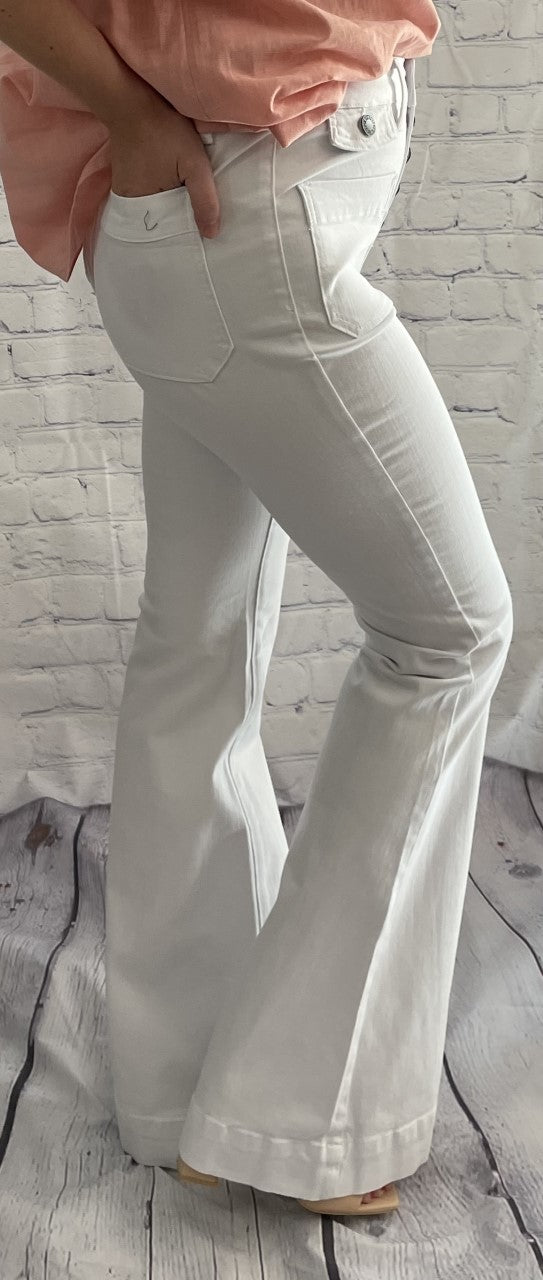 Flare White Jeans