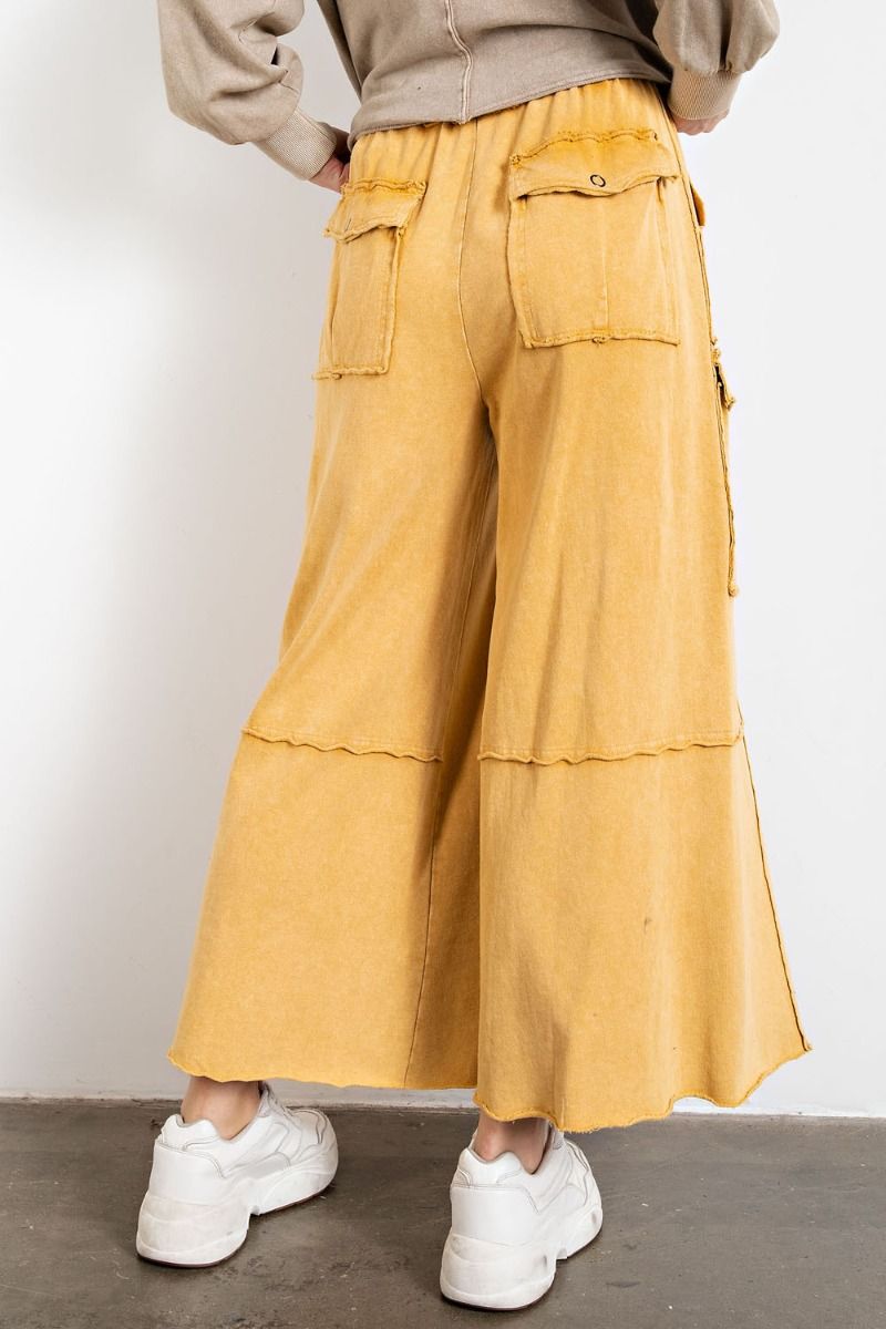 Mineral Washed Wide Leg Cargo Pant