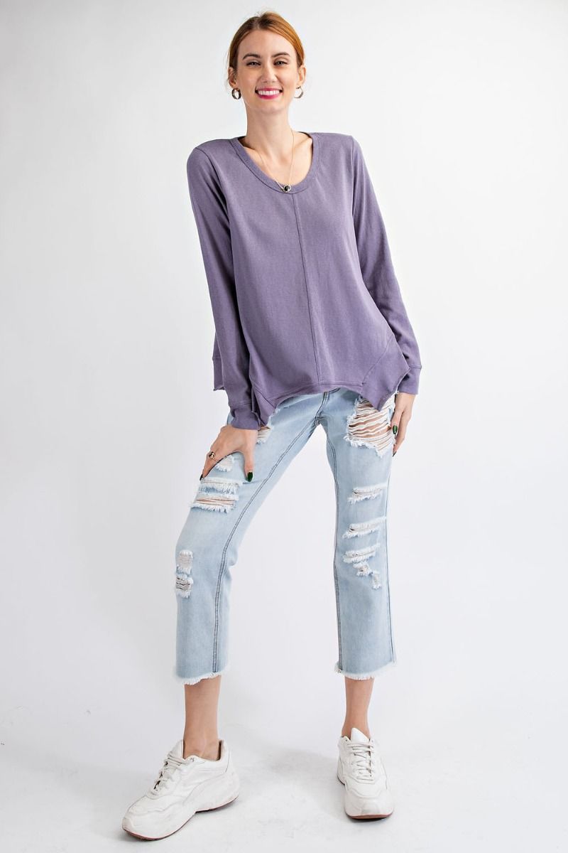 Long Sleeve Sharkbite Tunic Top