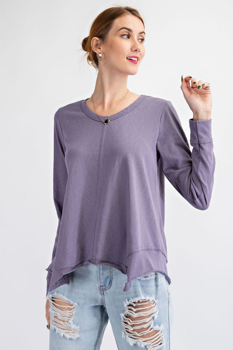 Long Sleeve Sharkbite Tunic Top