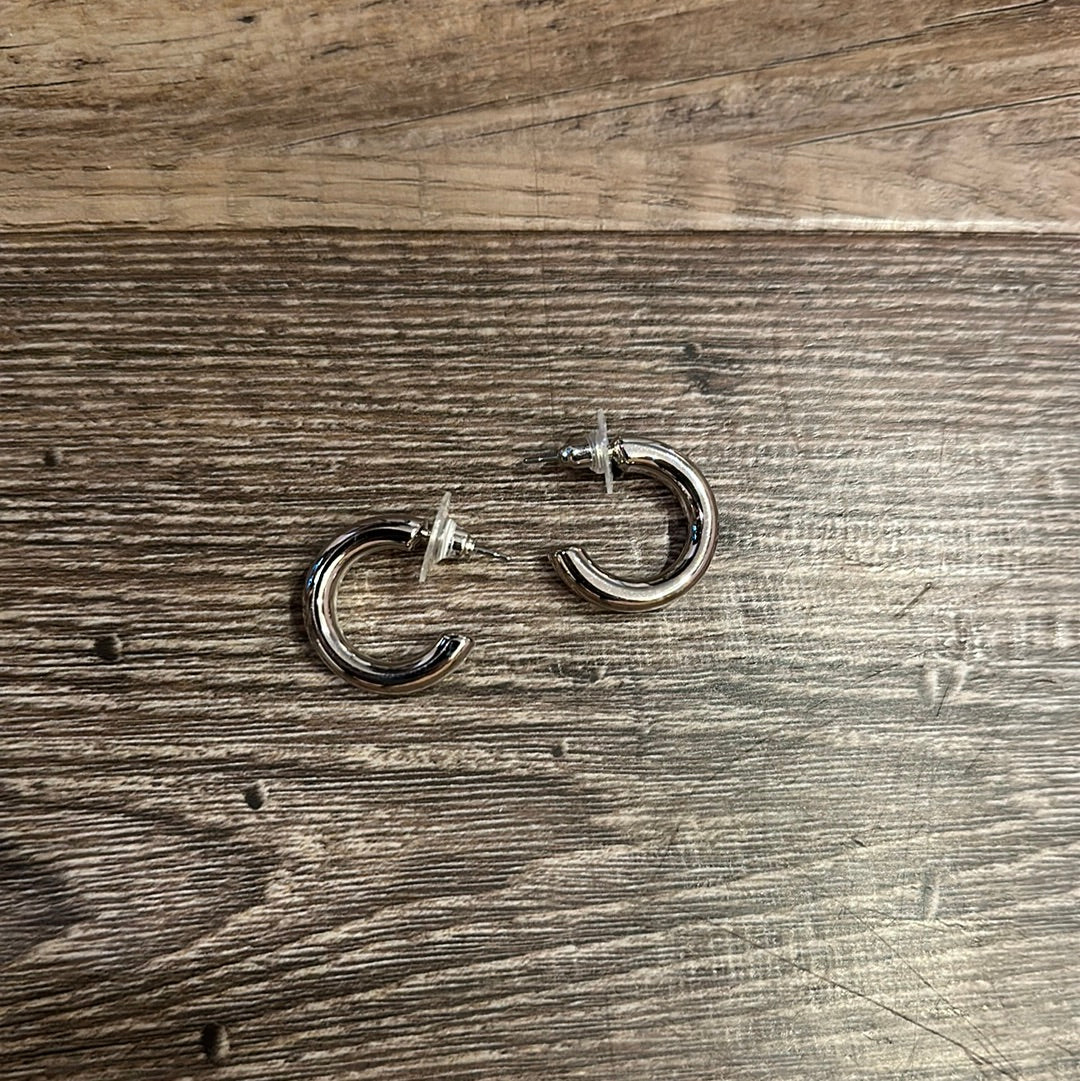 Silver Chunky Hoop Earrings