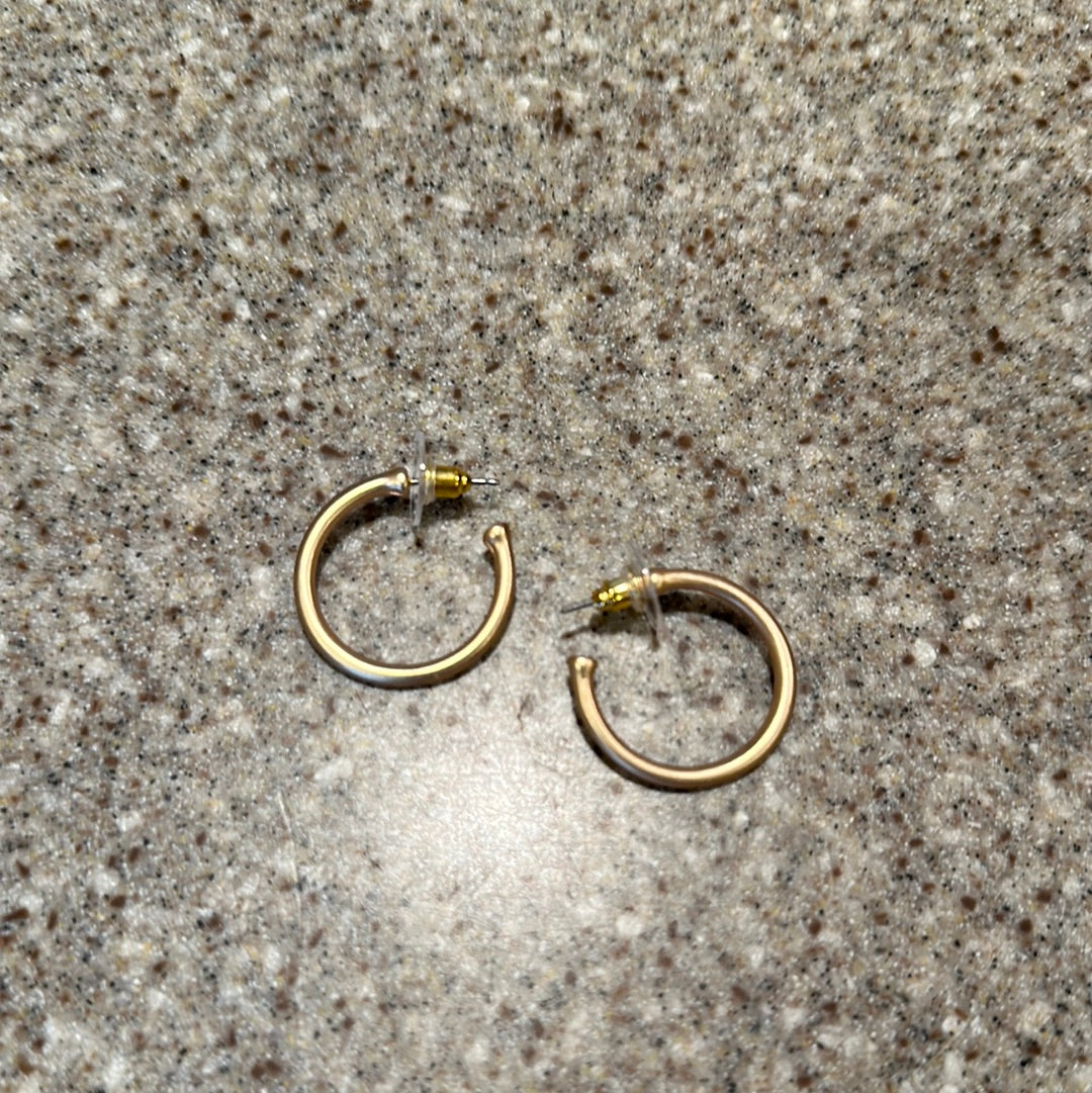 Matte Gold Small Hoop Earrings